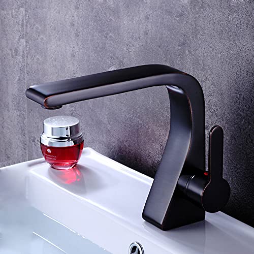 Robinet de lavabo en laiton massif chrome ou noir pour salle de bain design