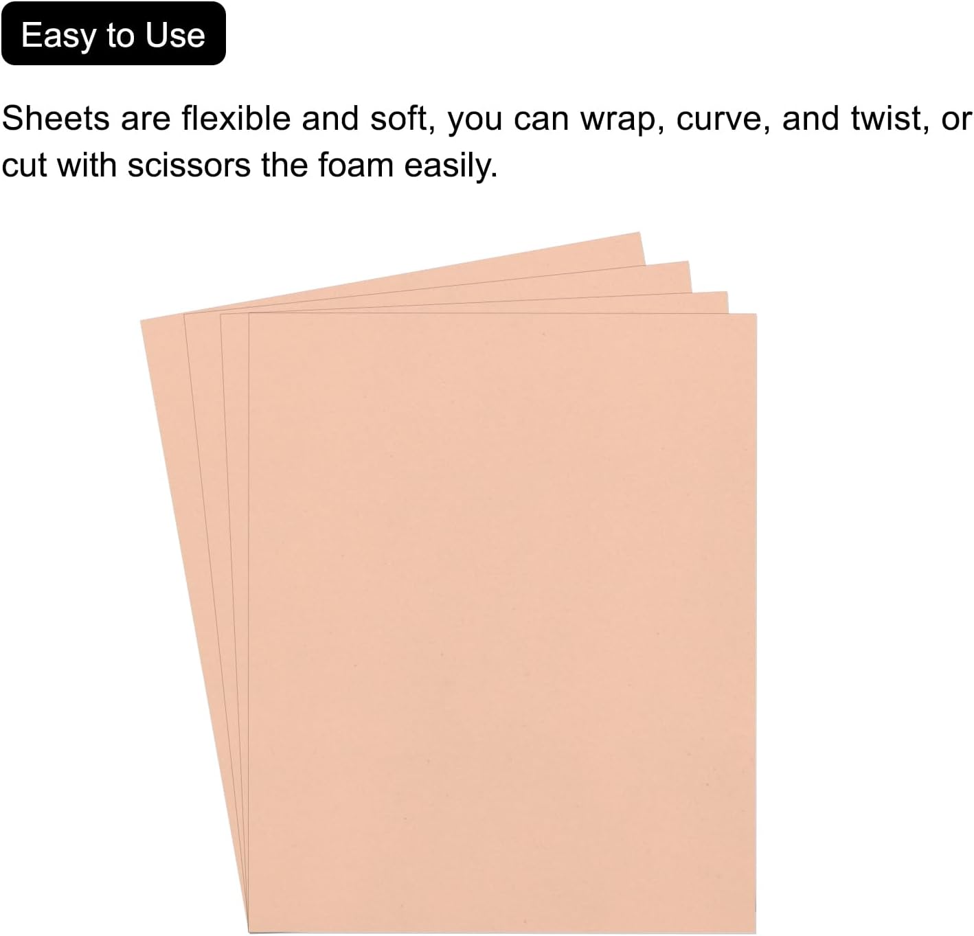 MECCANIXITY EVA Foam Sheets Nude 19.7 Inch x 35.4 Inch 1mm Thick Crafts Foam Sheets for Costumes, Arts and Crafts Projects Pack of 5