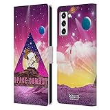 Head Case Designs Licenza Ufficiale Peanuts Nebulosa Triangolo Snoopy Cowboy Spazio Custodia Portafoglio in Pelle Compatibile con Samsung Galaxy S21+ 5G