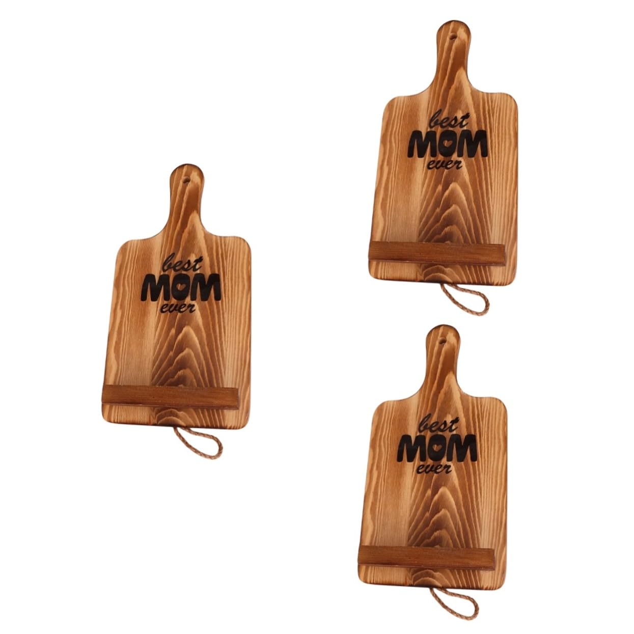TOPBATHY 3St Rezepthalter Für Mama Küchenregale Mama Kochbücher Rezeptbuchständer bookend buchstützer wohnraumdeko Rezeptbuchhalter für zu Hause Halter für Rezeptbücher Kiefernholz