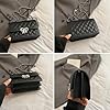 Travistar Kleine Handtasche Damen Umhängetasche Damen Klein Tasche Niedlich Schultertasche Gesteppt PU Leder Crossbody Bag für Mädchen Frauen mit Kette Schulterriemen, Schwarz #5