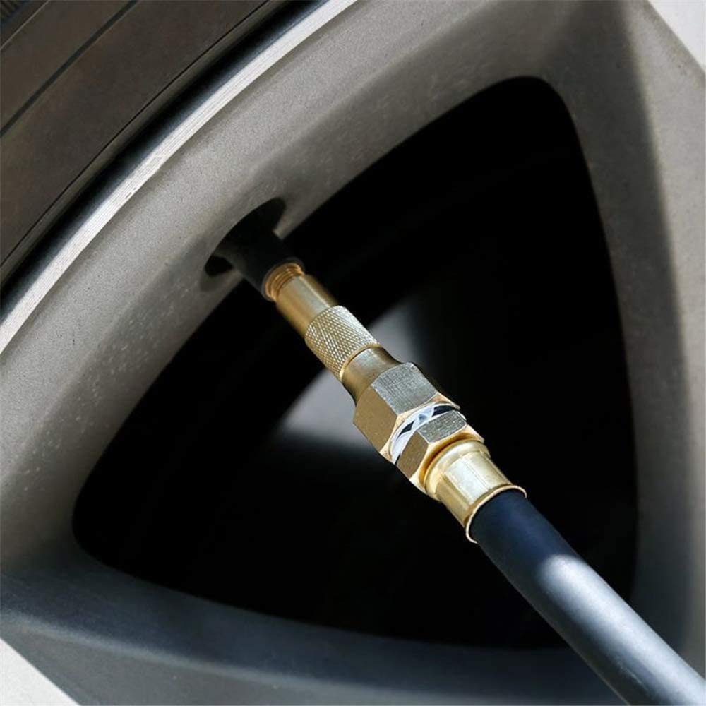 AGAATI Inflador de neumáticos Digital con manómetro, portabrocas de Aire de 200 PSI y Accesorios para compresores de Alta Resistencia con Manguera de Goma y acoplador de conexión rápida