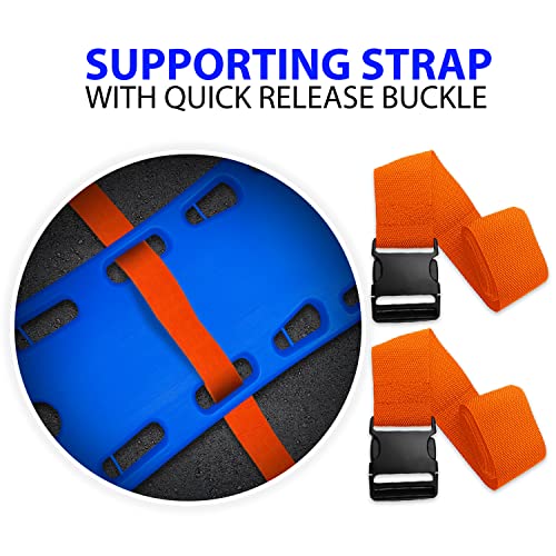 First Responder EMT Backboard Spine Board Stretcher Immobilization with Head Bed and Spider Straps - Gift EMT Trauma Bag (Royal Blue)