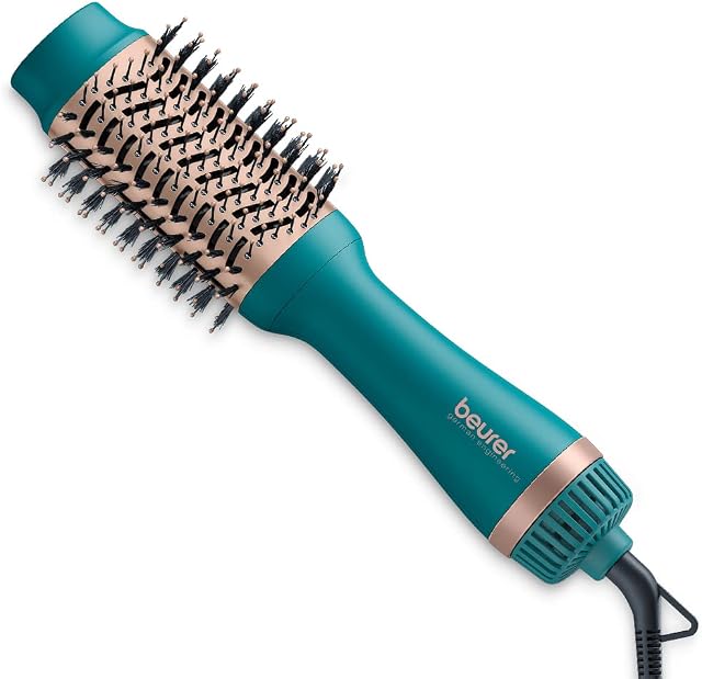 Beurer HC45 Ocean 2-in-1 Volumising Hair Dryer Brush, Drying Brush for Easy Styling and Added Volume, Ceramic Keratin Coating, 2 Heat & Speed Settings, Perfect Styling Brush with Ion Function