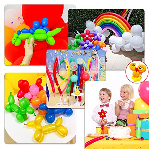 Image of Green 260 Balloons for Twisting Balloon Animal, Long Skinny Green Balloons for Modelling, Green Magic Balloon Animal Kit for Weddings Birthdays Party Decorations,100Pcs (Green)
