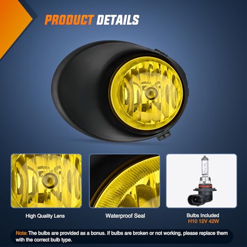 Image of Nilight Fog Light Assembly Compatible with 2007-2013 Toyota Tundra