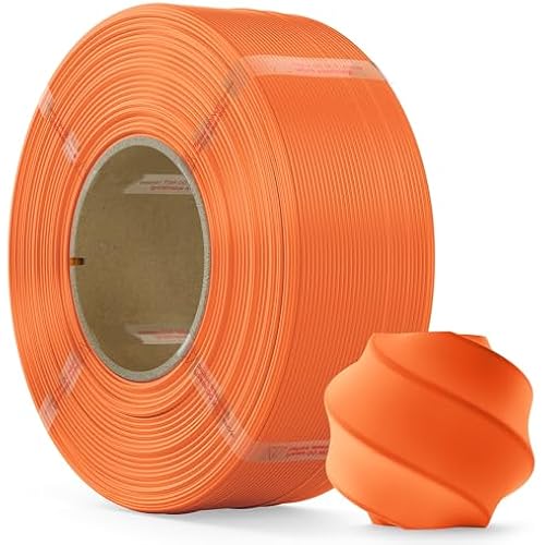 PLA Filament 1.75mm PLA 3D Printer Filament(Refill),1kg Refill for Reusable Spools(2.2lbs),Premium Quality 3D Printing Filament for Bambu lab 3D Printers,Orange