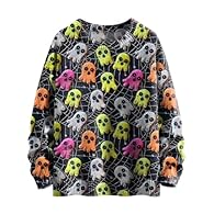 Get into the festive with our Halloween tops, perfect for celebrating the season in style. The ghost floral design adds a fun and playful to your wardrobe, making it a great choice for Halloween parties or casual outings. Our Halloween jumper women c...