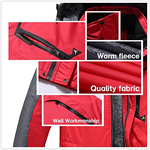 Keevoom Men's Waterproof Ski Jacket Winter Warm Snow Coat Windproof Mountain Raincoat Snowboarding Hooded Jackets For Mens (Black,Xxl) #TOP5