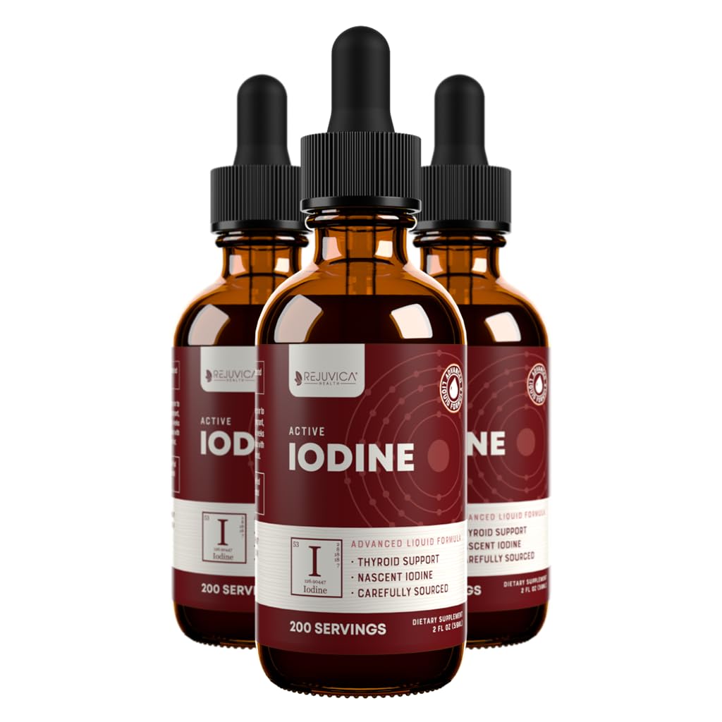Active Iodine - Nascent Iodine Drops - Supports Healthy Energy & No Fillers 2 Fl Oz (Pack of 3)