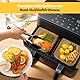 200 Stück Airfryer Backpapier für Heißluftfritteuse Cosori 8,5L, Cookwise 9L, Airfryer Zubehör für COSORI CAF-R901-AEU, Heißluftfritteuse Zubehör für Cosori Heißluftfritteuse 2 Kammern Airfryer