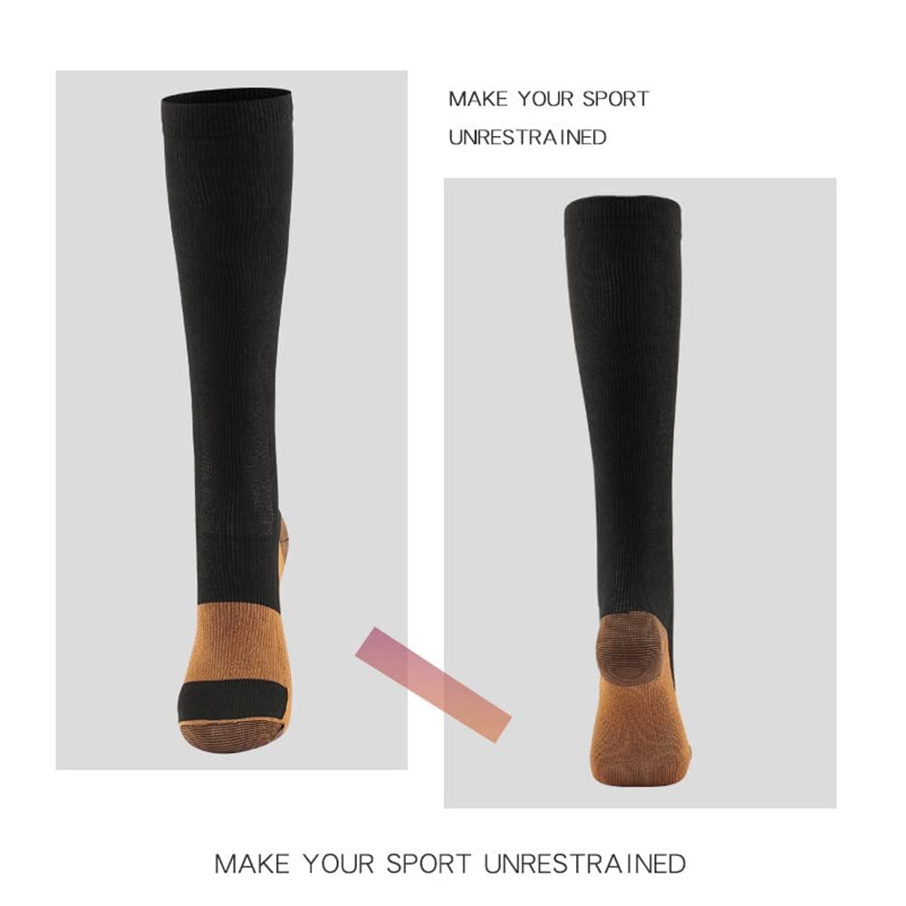 4 Paires Chausettes de Compression pour Femmes et Hommes, Sport Chaussettes de Contention 20-30mmHg pour une Utilisation Toute la Journée, Course, Voyages,Cyclisme
