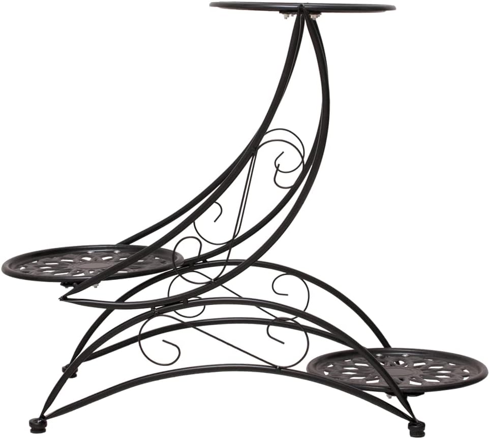 Metal 3 Tier Plant Stand Flower Pot Holder Potted Plant Stand Indoor Outdoor Display Rack for Patio Garden Balcony