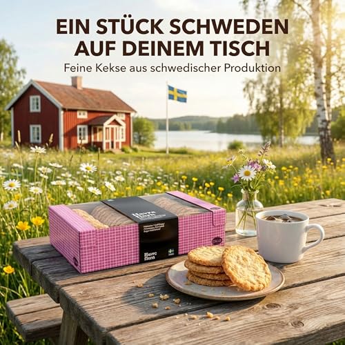 Gille Schwedische Hafertaler Havre flarn, 600 g Haferkekse, knusprig & laktosefrei, mit 23% Haferflocken, traditionelles Gebäck aus Schweden