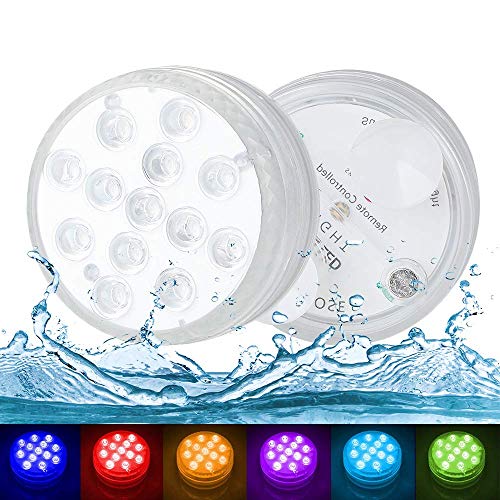 Preisvergleich Produktbild Unterwasser Licht, LED Poolbeleuchtung Mit Fernbedienung, Magnetisch Wasserdichtes Licht, Multifarbige Rgb Teichbeleuchtung, Pool Zubehör für Hochzeit / Party / Weihnachten / Schwimmbad / (2 Stück)