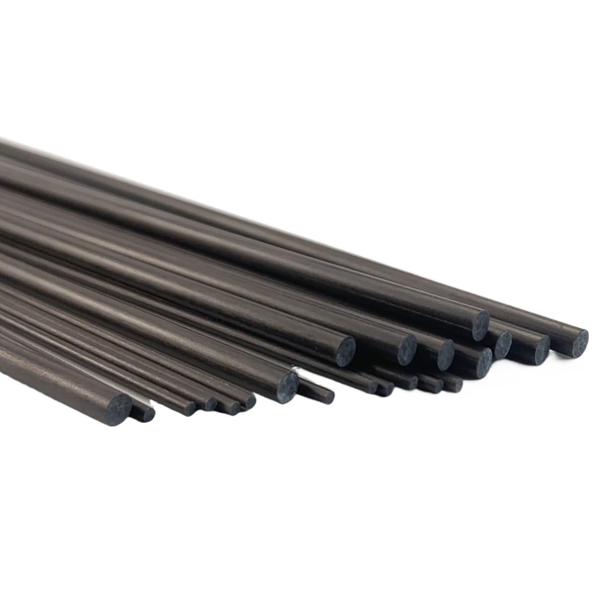 Lot de 10 tiges rondes en fibre de carbone, tiges noires en fibre de carbone solide, longueur 1 m, for avions RC, tige mate(4.0x1000mm)