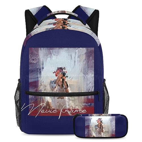 Sac à dos peinture à l'huile ensemble scolaire multicolore idée cadeau
