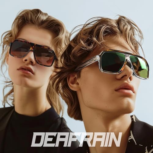 DEAFRAIN Polarized Sunglasses for Men Women, Acetate Pilot Classic Retro 90s UV Protection Fashion Driving Beach Shades2