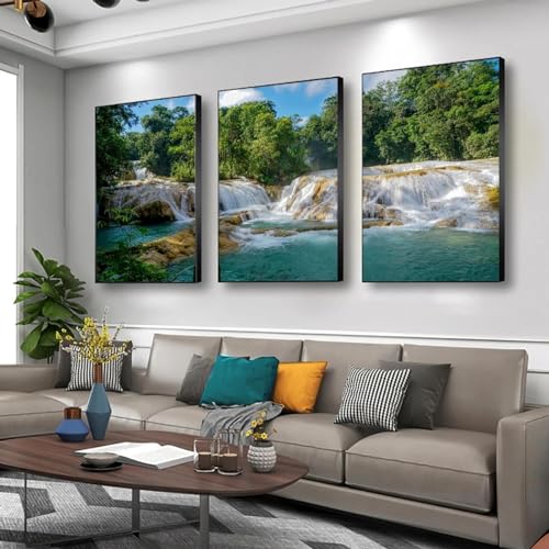 Tableau cascade et nature en toile pour évader l'esprit au salon