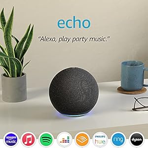 Echo (4th generation) | With premium sound, smart home hub and Alexa | Charcoal
