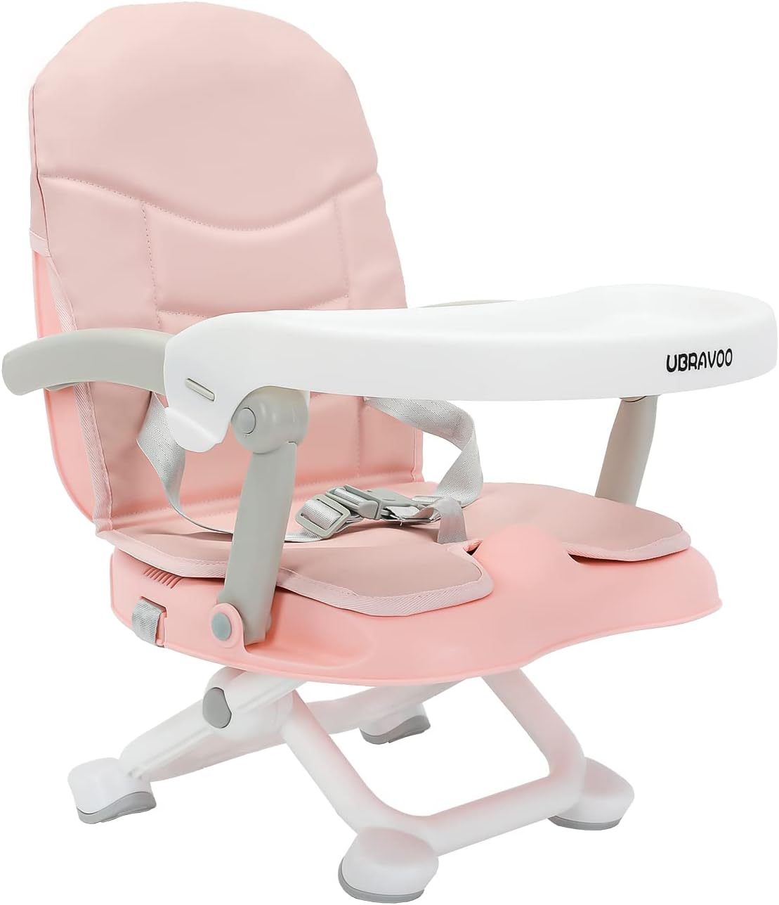 Ubravoo ベビーチェア ローチェア 折りたたみ カバー付き 高さ調整可能 軽量 赤ちゃん用 お食事椅子 テーブルチェア 持ち運び便利 出産祝い 6ヶ月から3歳まで 多機能チェア ピンク 売れ筋がひクリスマスプレゼント