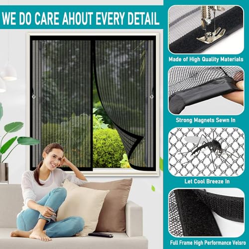 Moustiquaire porte magnétique contre les insectes avec maille ultra fine 164x160cm