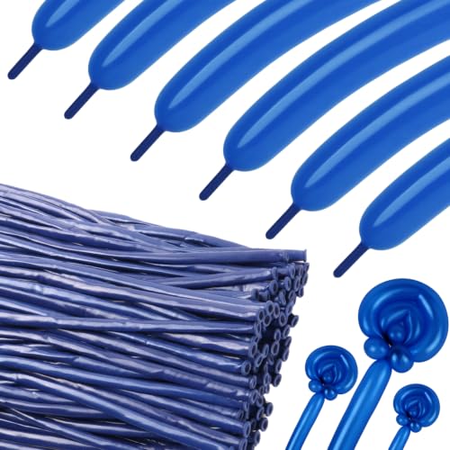 Image of Navy Blue Long Balloons - 260 Balloons for Balloon Arch & Party Decor, 100 | Navy Blue long balloons for balloon arch & string garland decorations, thick latex & easy to inflate, great for birthday