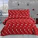 JSTxtiles Quilts Set Queen Size (90"x90"),Christmas Santa Claus Pattern Pattern, Soft Microfiber Bedding Cover Red for All Season - 3 Pieces (1 Quilt, 2 Shams)