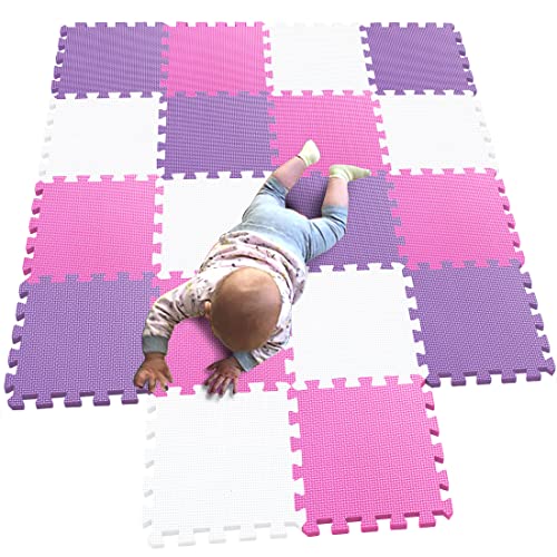 Image of MQIAOHAM® 18 Pieces Puzzle Play Mats, Soft Baby Play Mat, Kids Interlocking Foam Floor Tiles, Toddlers Carpet Playmats G301018-101103111
