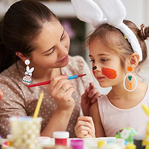 Taouzi Easter Earrings For Women Acrylic Easter Rabbit Earrings Easter Egg Carrot Dinosaur Dangle Earrings Easter Gifts For Women Easter Basket Stuffers 6 Pairs #TOP4