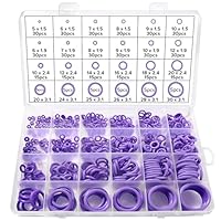 Lyeteung 480 Stücke 24 Größen O Ring Dichtungsringe Set, Silikon Dichtungen Ringe Kit, O Ring Sortiment, für Sanitär Unterlegscheiben Auto Schnellreparatur, Lila