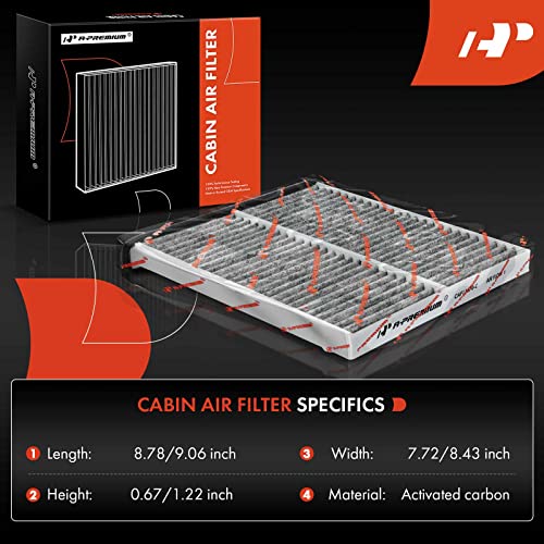 A-Premium Cabin Air Filter With Activated Carbon Compatible With Mazda Vehicles - 3 2014-2018, 6 2014-2021, Cx-5 2013-2022 - Replace# Cf11811 #TOP1