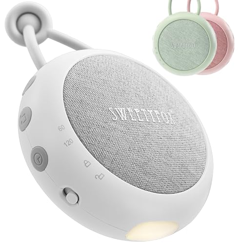 Sweety Fox Baby White Noise Machine - Wit - Babyslaapliedje, nachtlampje en baby White Noise Slaap, 15 geluiden, USB oplaadbaar