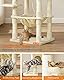 Feandrea Kratzbaum, 143 cm hoch, Katzenbaum mit 11 Kratzsäulen, 2 Plattformen, 1 Katzenhöhle, 1 Hängematte, 2 Plüschbällen, Plüsch, mehrstöckiges Design, beige PCT15BE