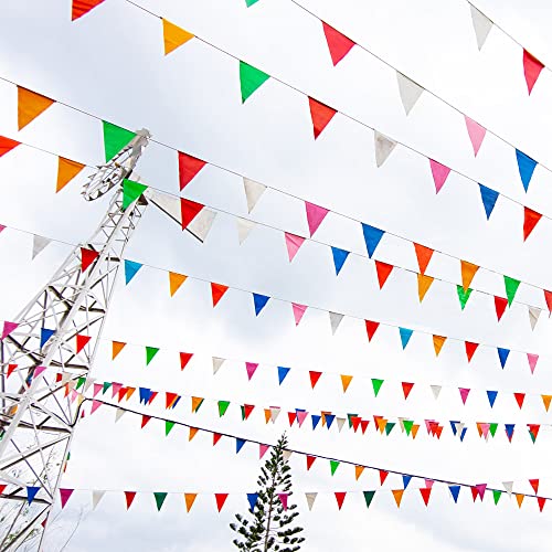 Miniatura 6 de Banderines Multicolores De 66 Pies 20 M Con 40 Banderas Triangulares De Tela De Nailon Reutilizables, Para El Día De La Madre, Cumpleaños, Boda, Jardín, Fiesta, Decoración De Aniversario