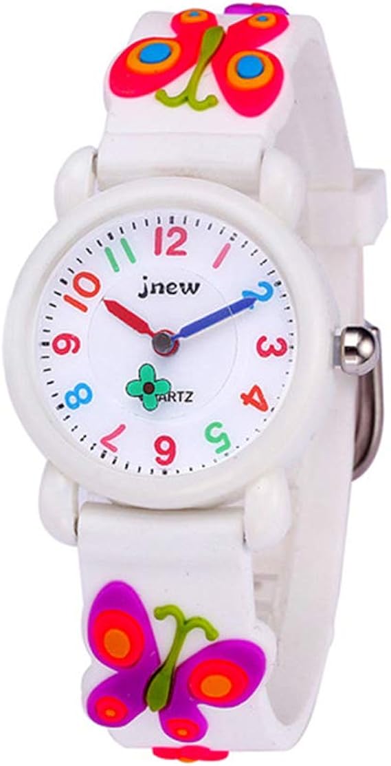 Amazon キッズ 腕時計 子供用 ウォッチ 子供腕時計 アラビア数字 防水 ３d 蝶々 可愛い 女の子 ガールズ 卒園 入学祝い クリスマス 誕生日 プレゼント ホワイト ガールズ腕時計 腕時計 通販