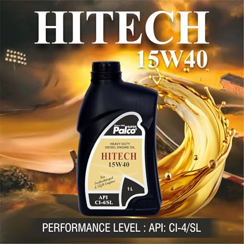 Image of PALCO HITECH 15W40 API: CI4 / SL Heavy Duty Diesel Engine Oil Synthetic Technology | Maximum Power & Superior Protection | For SUVs, MUVs & Crossovers | 1 Litre (Pack of 4)