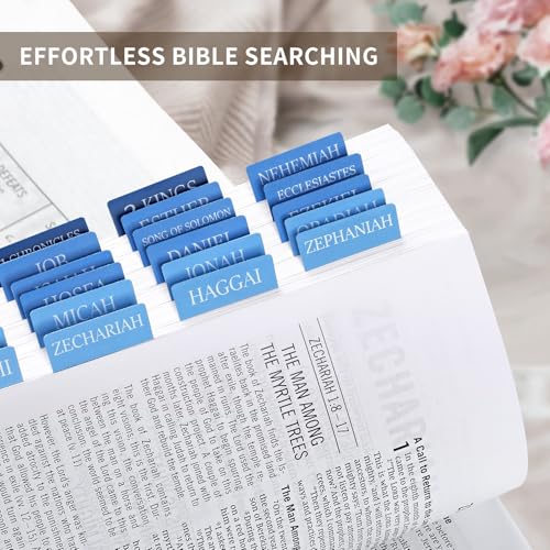 Image of Taja Bible Tabs, 75 Large Print Index Tabs for Women & Men