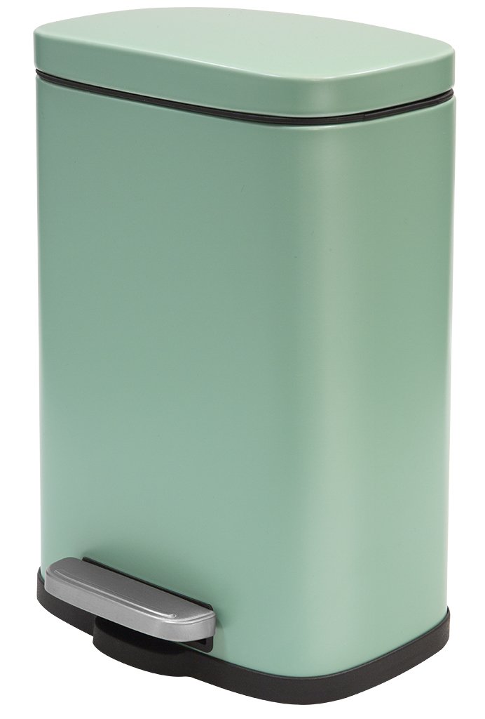 Spirella Akira Collection Pedal Bin, 21.4 x 17.6 x 30 cm, 5 litres, Steel, Green