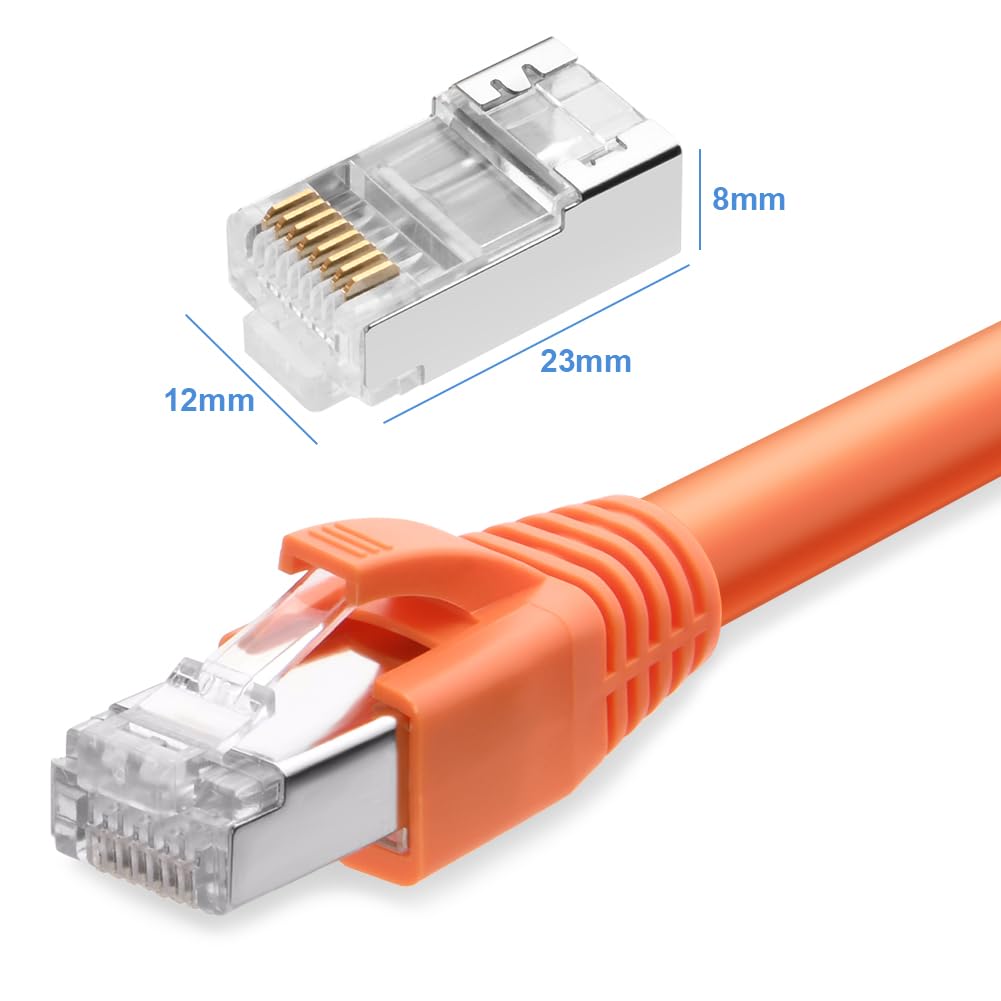 AXFEE 10 Szt. Metalowe Ekranowane Złącza RJ45 Cat 7 Cat6A, Sieć Ethernet, Kabel Zaciskany, Przelotka Do Przewodnika Instalacyjnego i Obudowy