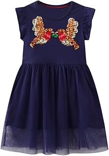 Sponsored Ad - ZiweiStar Little Girls Dresses Floral Unicorn Tutu Tulle Casual Summer Dress Short Sleeve Cartoon Cotton Su...