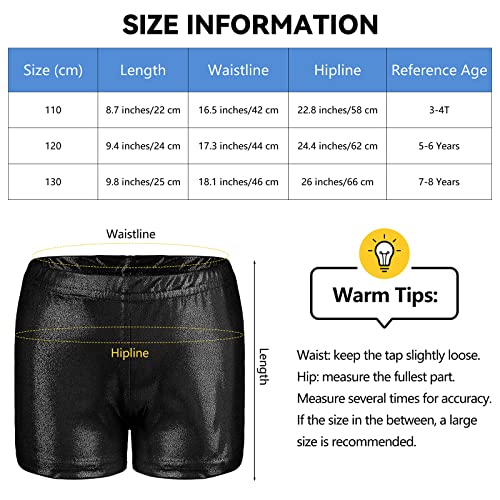 Resinta 2 Packs Girls Gymnastics Shorts Tumbling Glitter Ballet Dance Shorts Athletic Shorts Sparkle Yoga Shorts Hot Pink, Black #TOP1