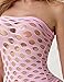 Vorifun Sexy Womens Strapless Fishnet Lingerie Sleepwear Mini Dress Tube Chemise Bodysuit One Size (Pink)