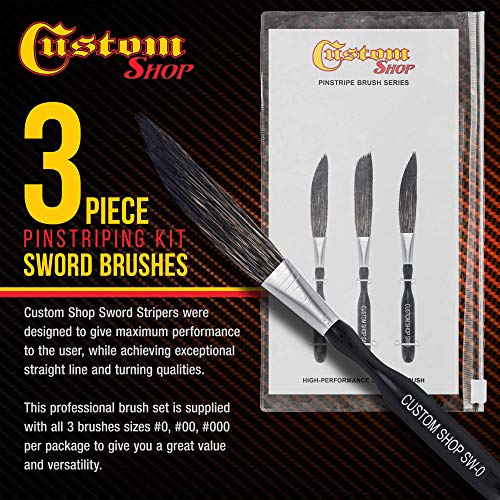 Image of Custom Shop SW Sword Pinstriping Brush 3 Size Kit (#0, 00, 000)