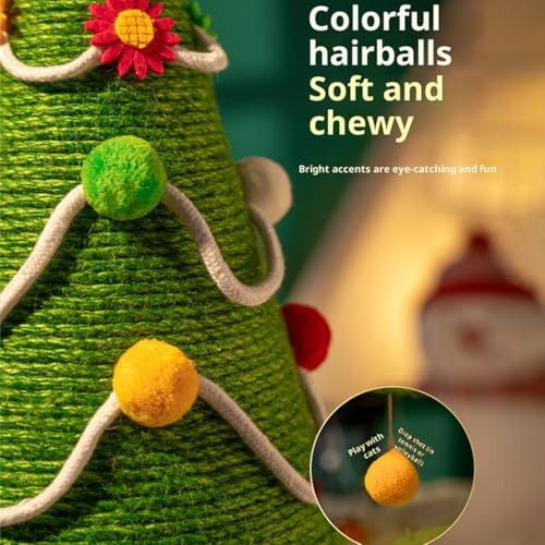 Arbre chat sapin de Noël solide pour occuper un chat s'ennuyant