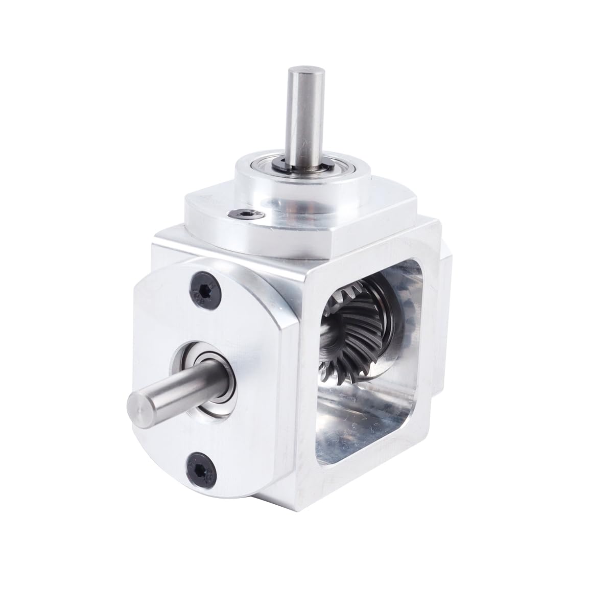 Qury Rechtwinkliges Getriebe, 1: 1 Vordere Doppelabtriebswelle, Aluminiumrahmen Einfaches Mechanisches DIY-Modul Mit 6mm Welle