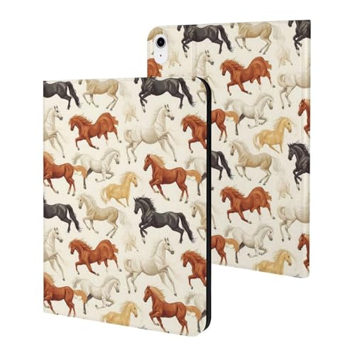 Housse iPad 11 pouces 2025 cheval au galop : étui slim 10.9 po pour tablette Apple