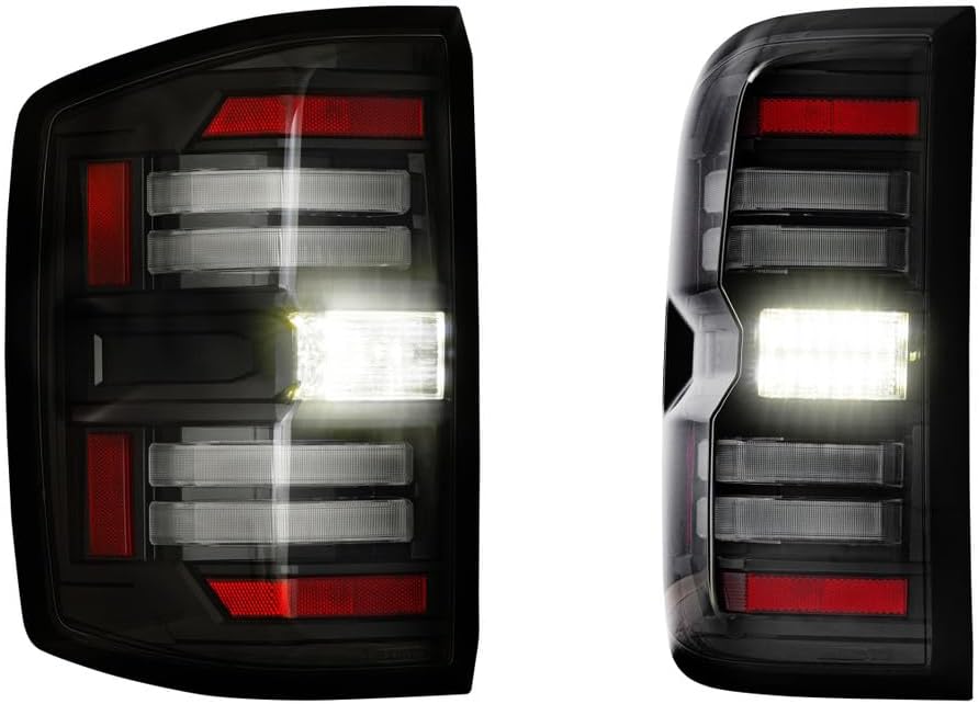 Morimoto XB LED Taillights fits 2014-2018 Chevrolet Silverado 1500, Plug and Play Smoked Style Taillight Assembly OE Replacement with UV Coated Lens (LF729)