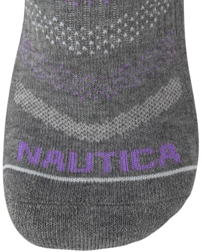 Image of Nautica Womens Quarter Socks Athletic Cushion Moisture Wicking Socks 6 Pack | Stretch Performance Dri-Motion Fabric, Cushioned with Arch Support, Breathable Mesh Panels, Quarter Cut, Shoe Size 4-10