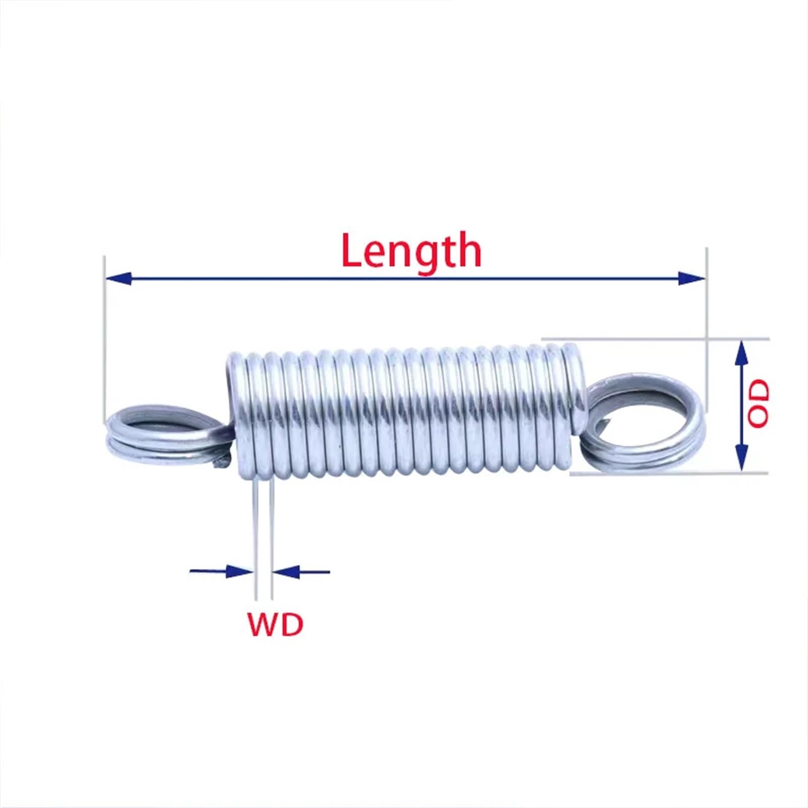 YXBLOV Galvanized Tension Expansion Spring S Hook and O Ring Double Loop WD:1.2mm(140mm(2pcs),8MM_1.2MM(HOOK))